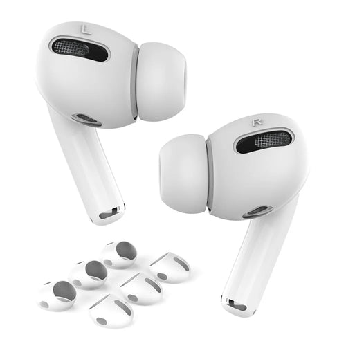 AHASTYLE PT76-PRO 3 Pairs for Apple AirPods Pro Earphone Soft Silicone Sleeve Slim Earbuds Cover - White - 1