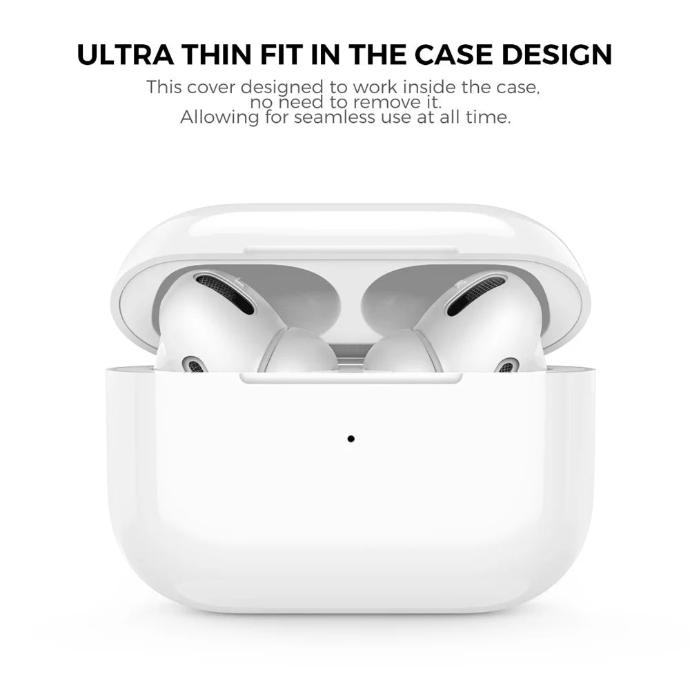 AHASTYLE PT76-PRO 3 Pairs for Apple AirPods Pro Earphone Soft Silicone Sleeve Slim Earbuds Cover - White - 2