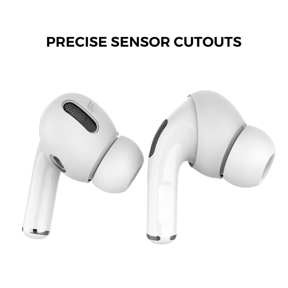 AHASTYLE PT76-PRO 3 Pairs for Apple AirPods Pro Earphone Soft Silicone Sleeve Slim Earbuds Cover - White - 3