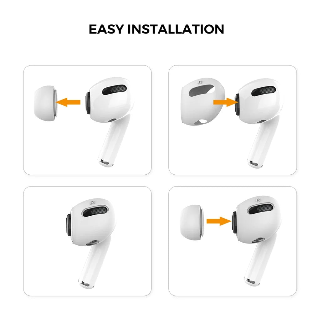 AHASTYLE PT76-PRO 3 Pairs for Apple AirPods Pro Earphone Soft Silicone Sleeve Slim Earbuds Cover - White - 4