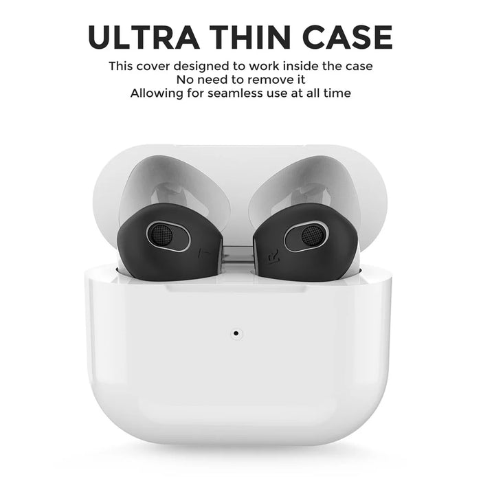 AHASTYLE PT76-3 Silicone Ear Cover for Apple AirPods 3 Slim Ear Hooks 3 Pairs Ultra-Thin Ear Tips - Black - 2