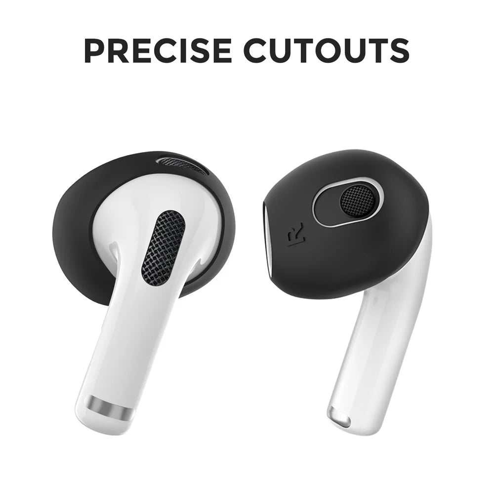 AHASTYLE PT76-3 Silicone Ear Cover for Apple AirPods 3 Slim Ear Hooks 3 Pairs Ultra-Thin Ear Tips - Black - 4