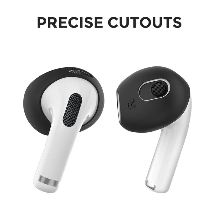 AHASTYLE PT76-3 Silicone Ear Cover for Apple AirPods 3 Slim Ear Hooks 3 Pairs Ultra-Thin Ear Tips - Black - 4
