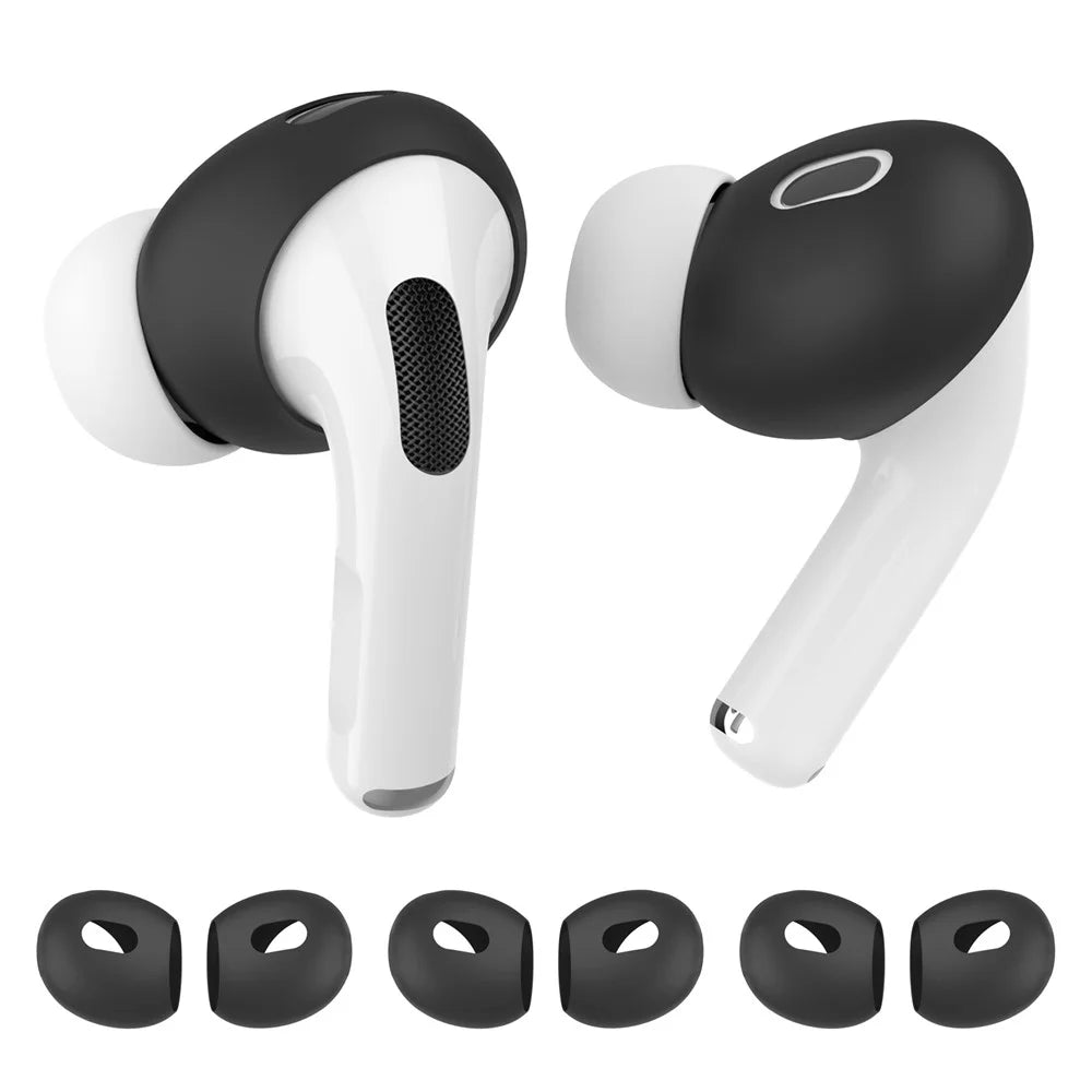 AHASTYLE PT76-PRO2 Ultra-Thin Ear Cover for AirPods Pro 2 Silicone Slim Ear Hooks 3 Pairs Lightweight Ear Tips - Black - 1