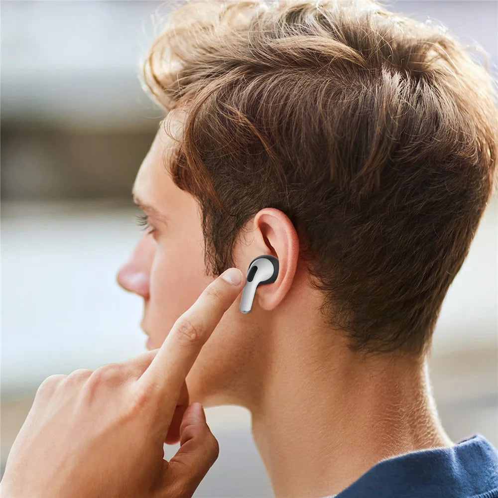 AHASTYLE PT76-PRO2 Ultra-Thin Ear Cover for AirPods Pro 2 Silicone Slim Ear Hooks 3 Pairs Lightweight Ear Tips - Black - 6