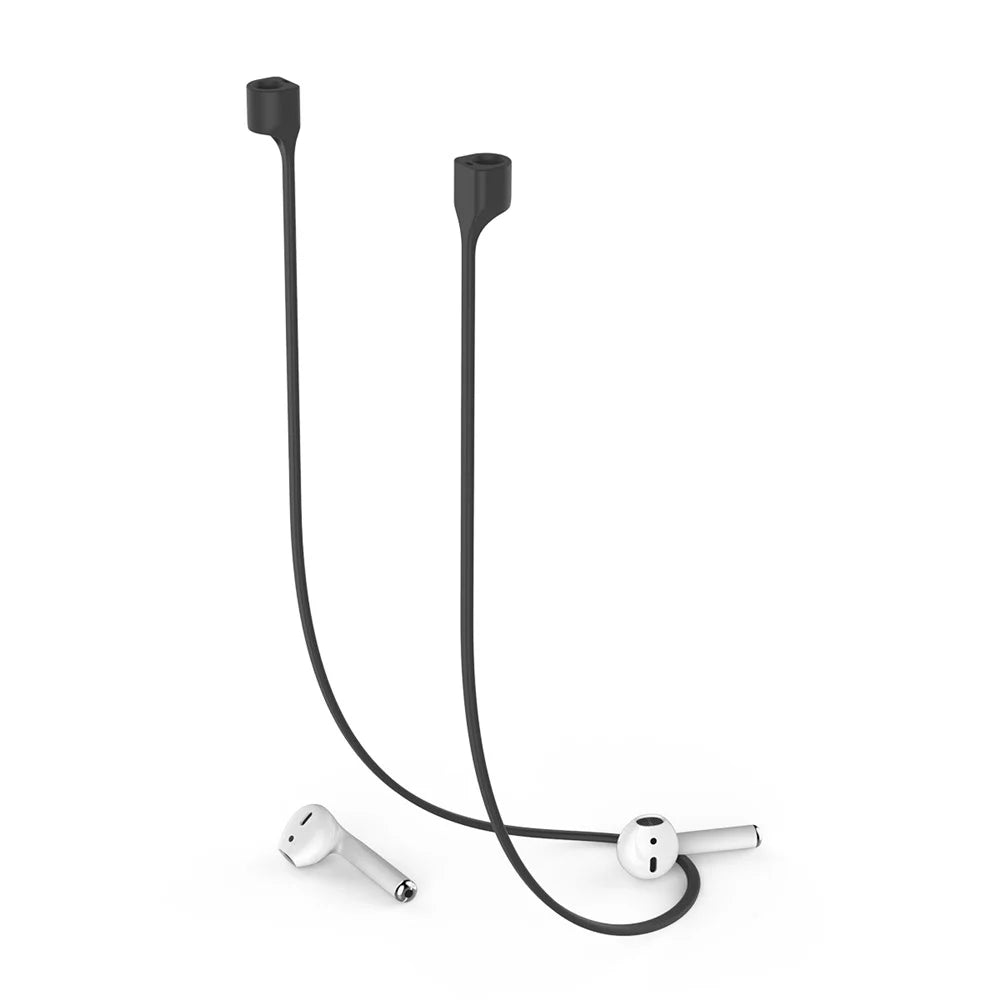 AHASTYLE PT74 For AirPods Silicone Magnetic Suction Anti-Lost Rope Earphone Neck Lanyard - Black - 5
