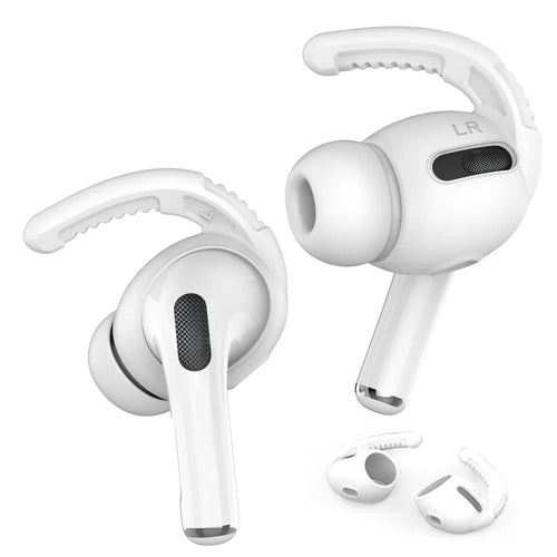 AHASTYLE PT-100 Silicone Ear Cover for Apple AirPods Pro Anti-Skid Ear Hooks 1 Pair Anti-Lost Ear Tips - White / S - 1