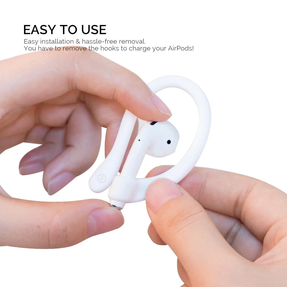 AHASTYLE PT78-M Ear Hooks for Apple AirPods with Charging Case (2016) / (2019) / AirPods with Wireless Charging Case (2019) / AirPods Pro / Pro 2 - White - 4