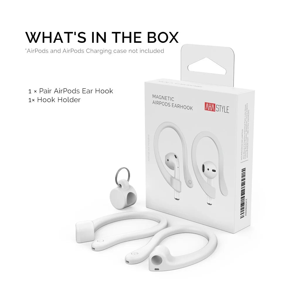 AHASTYLE PT78-M Ear Hooks for Apple AirPods with Charging Case (2016) / (2019) / AirPods with Wireless Charging Case (2019) / AirPods Pro / Pro 2 - White - 7