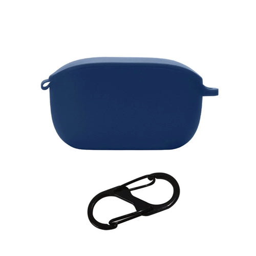 For JBL WAVE 100TWS Portable Bluetooth-compatible Earphone Silicone Case Earbud Protective Cover with Anti-loss Buckle - Dark Blue - 1