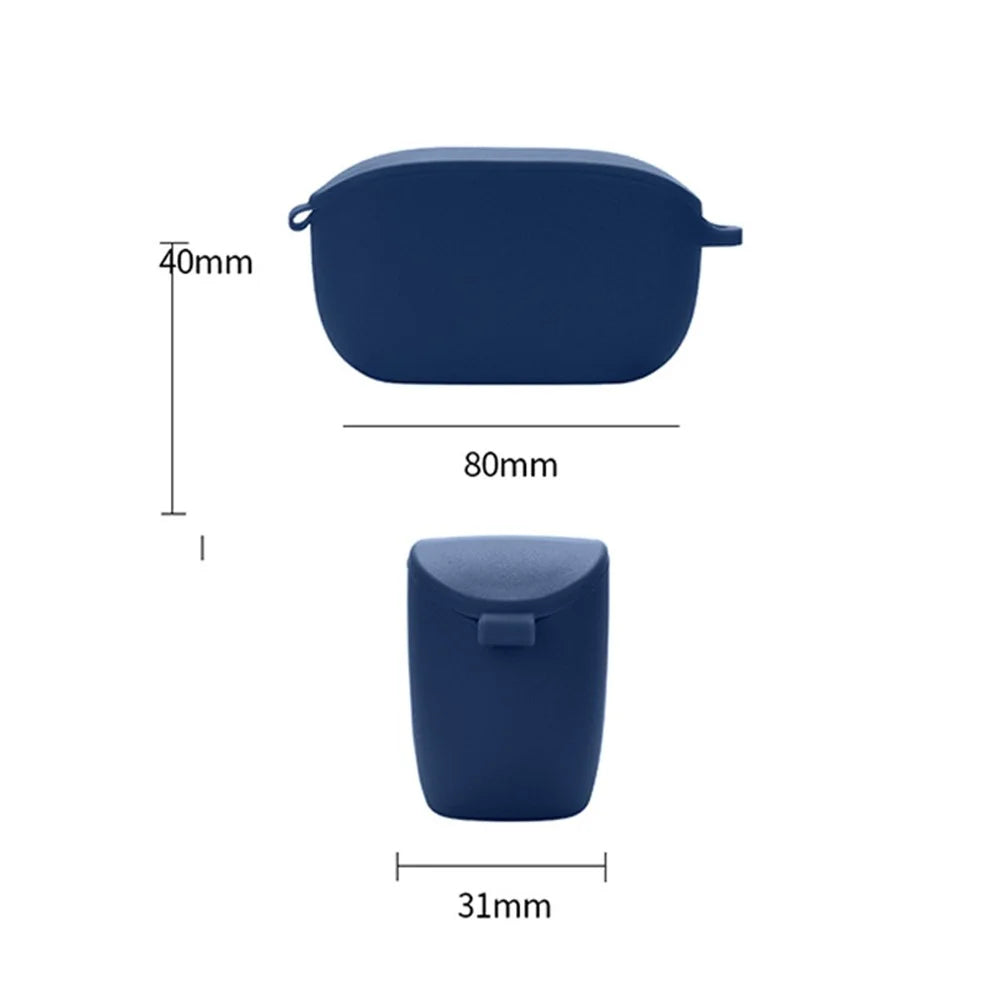 For JBL WAVE 100TWS Portable Bluetooth-compatible Earphone Silicone Case Earbud Protective Cover with Anti-loss Buckle - Dark Blue - 4
