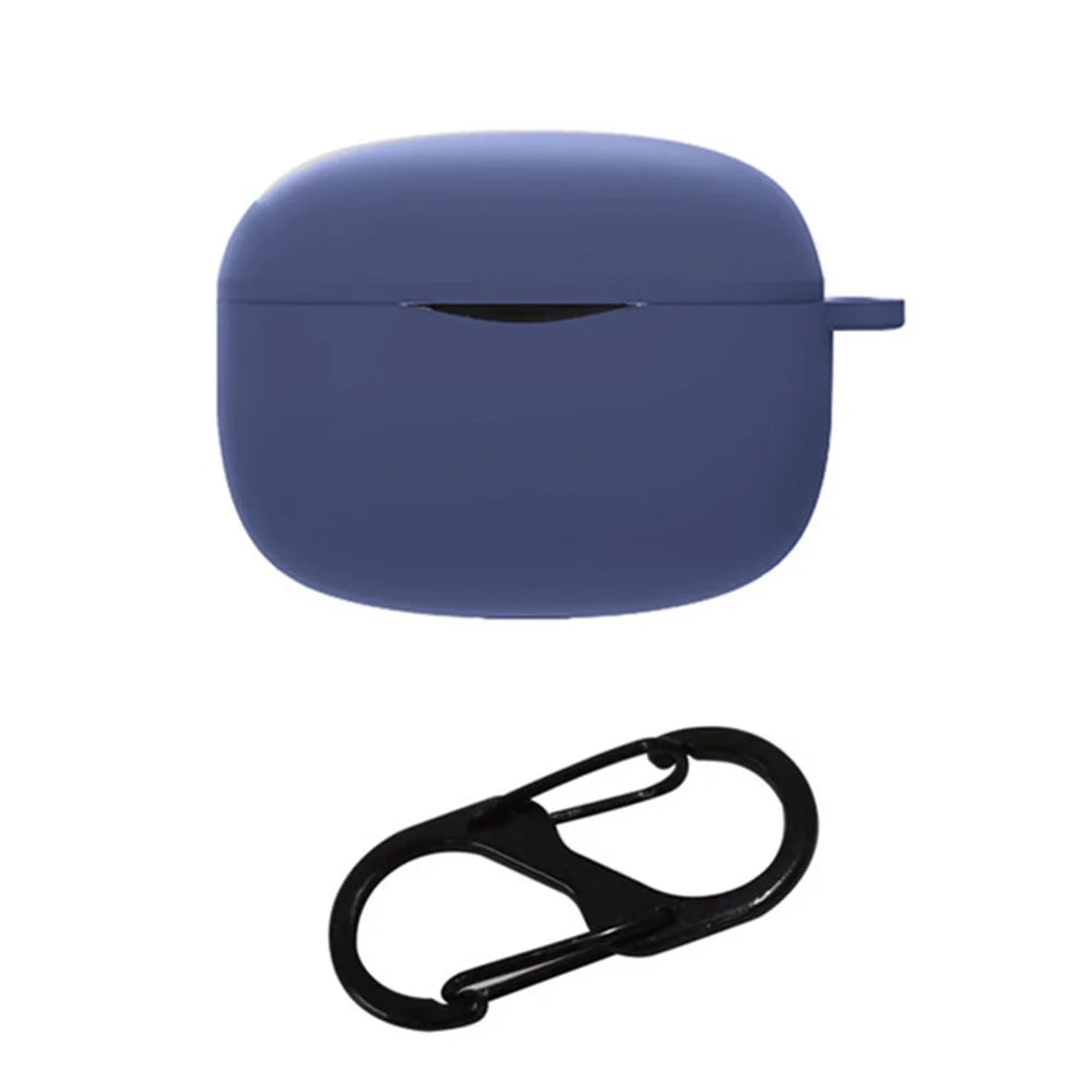 For SoundPEATS Air3 Pro Dust-proof Bluetooth Earphone Silicone Case Earbud Protective Cover with Anti-loss Buckle - Dark Blue - 1