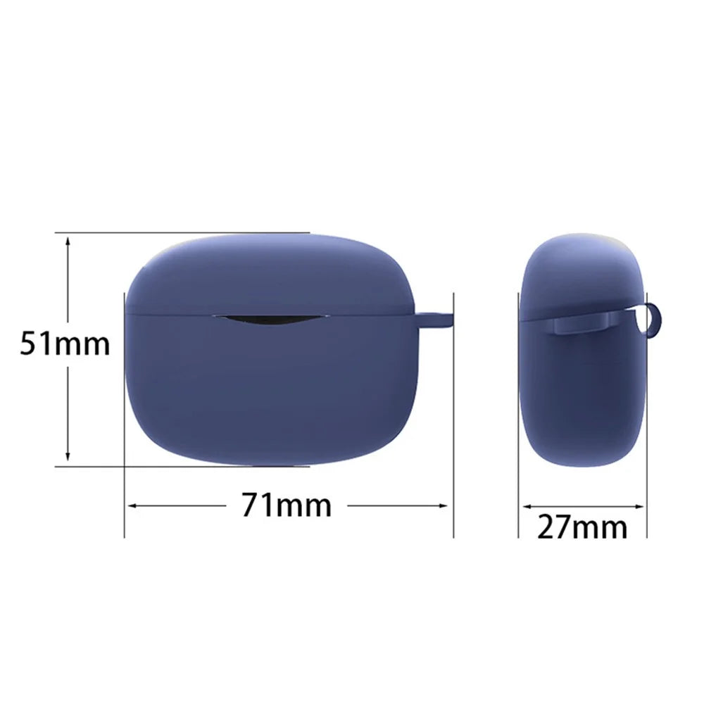 For SoundPEATS Air3 Pro Dust-proof Bluetooth Earphone Silicone Case Earbud Protective Cover with Anti-loss Buckle - Dark Blue - 3