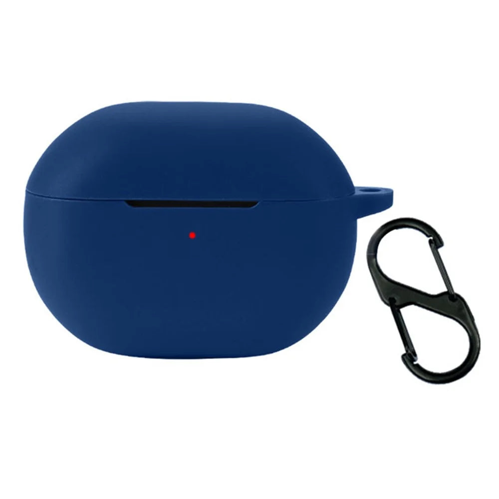 For SoundPEATS Capsule3 Pro Anti-scratch Earbud Protective Cover Bluetooth Earphone Silicone Case with Anti-loss Buckle - Dark Blue - 1