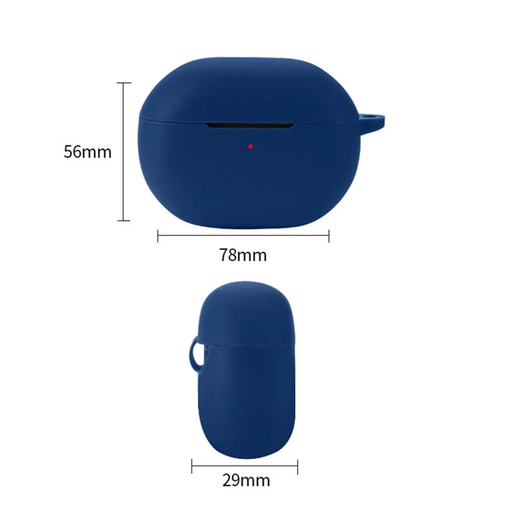 For SoundPEATS Capsule3 Pro Anti-scratch Earbud Protective Cover Bluetooth Earphone Silicone Case with Anti-loss Buckle - Dark Blue - 4
