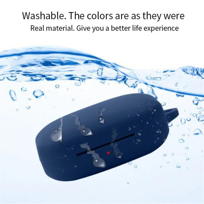 Silicone Case for OnePlus Buds Pro 2 Earphones Protective Cover with Anti-loss Buckle - Sky Blue - 3