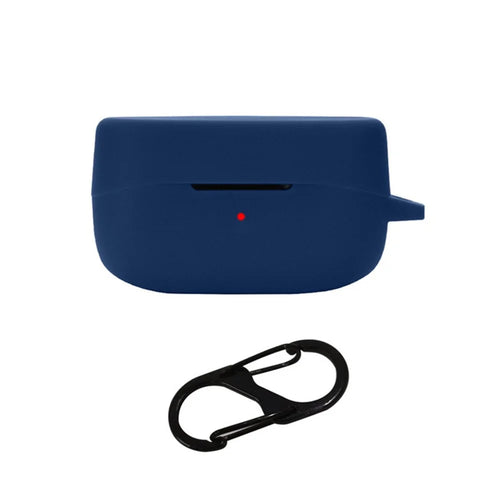 For Oraimo Rock Shockproof Wireless Bluetooth-compatible Earphone Sleeve Washable Silicone Cover with Anti-loss Buckle - Dark Blue - 1