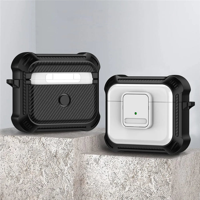 For Apple AirPods 3 Bluetooth-compatible Earphone Drop-proof Cover TPU+PC Protective Case with Pressing Button - White - 2