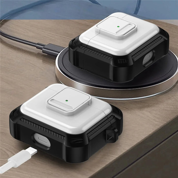 For Apple AirPods 3 Bluetooth-compatible Earphone Drop-proof Cover TPU+PC Protective Case with Pressing Button - White - 4