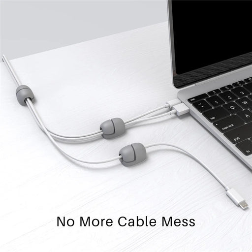 AHASTYLE LC01 8Pcs Self-adhesive Cable Manager Silicone Data Cable Fixing Holder Desktop Wire Organizer - Grey - 2