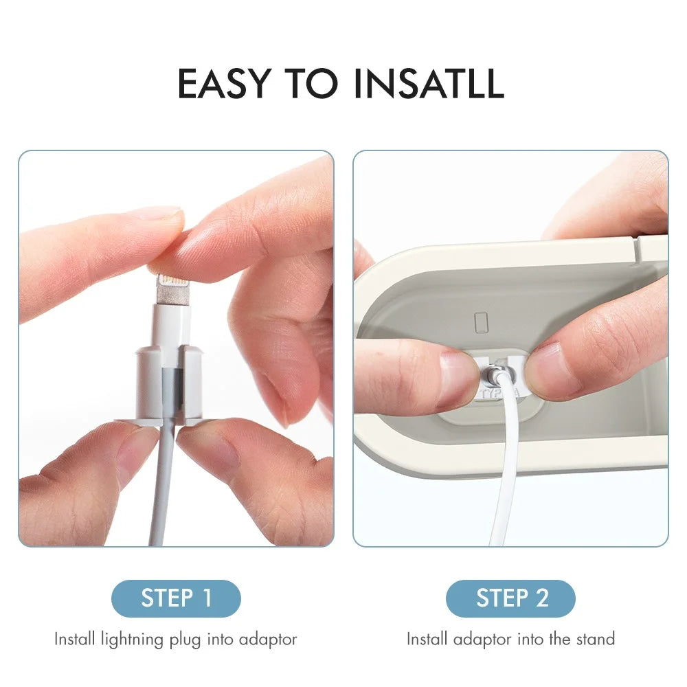 AHASTYLE PT28-3 For Apple Watch / AirPods / iPhone 3-in-1 Silicone Charging Stand Desktop Charging Base - White - 4