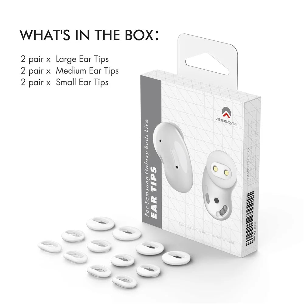 AHASTYLE PT132 For Samsung Galaxy Buds Live 6 Pairs S / M / L Replacement Earbuds Tips Anti-slip Silicone Bluetooth-compatible Earphone Eartips - White - 7