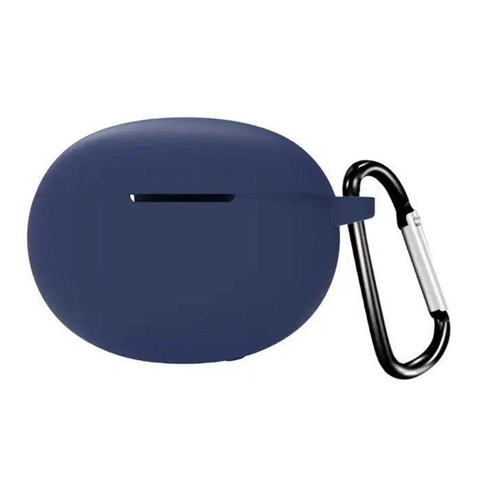 For Boat Airdopes 181 Protective Case Wireless Bluetooth-compatible Headset Silicone Cover with Anti-Loss Buckle - Dark Blue - 2