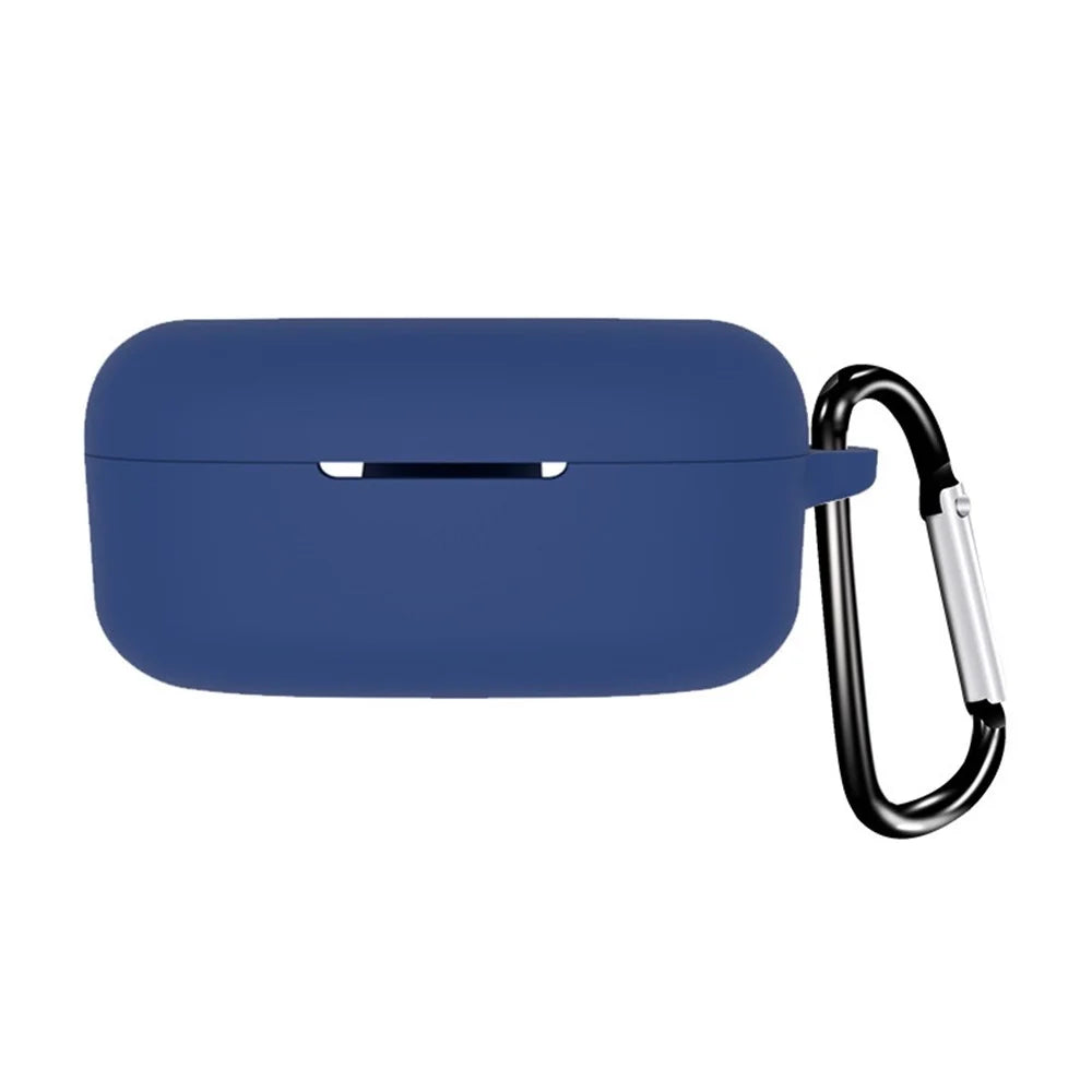 Silicone Case for Boat Airdopes 121 V2 Protective Cover Bluetooth-compatible Earbuds Case Cover with Anti-Loss Buckle - Dark Blue - 2