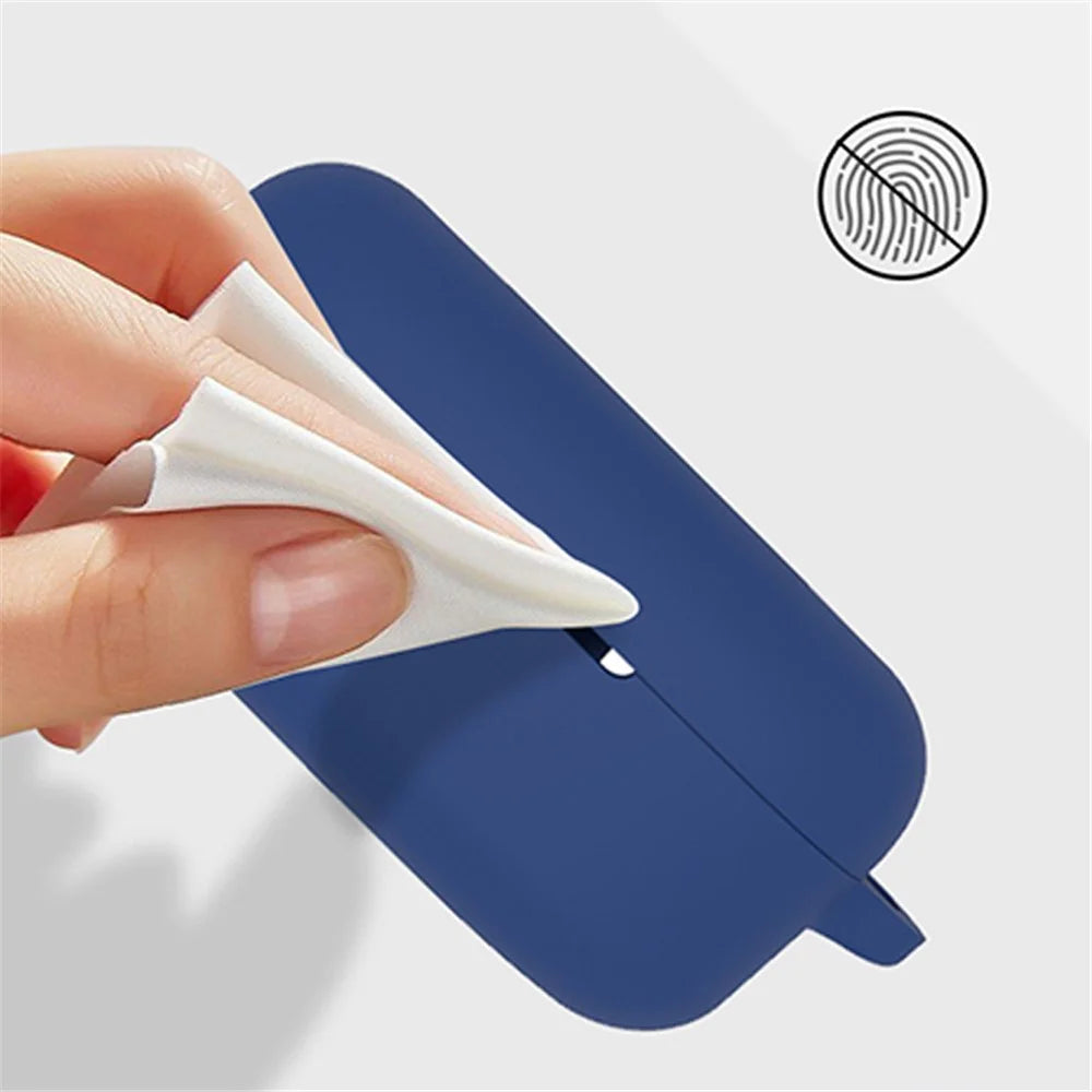 Silicone Case for Boat Airdopes 121 V2 Protective Cover Bluetooth-compatible Earbuds Case Cover with Anti-Loss Buckle - Dark Blue - 3