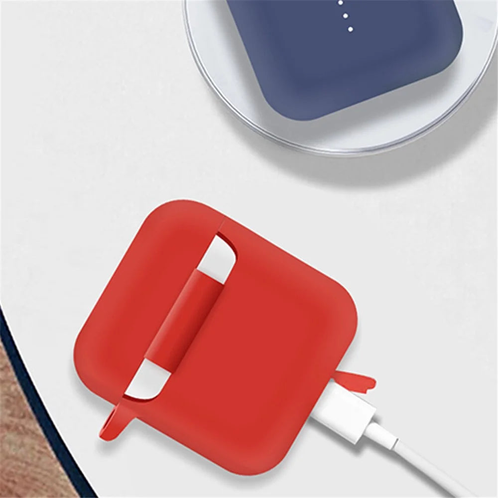 Silicone Skin for Boat Airdopes 141 Protective Cover Bluetooth-compatible Earbuds Case with Anti-Loss Buckle - Dark Blue - 3