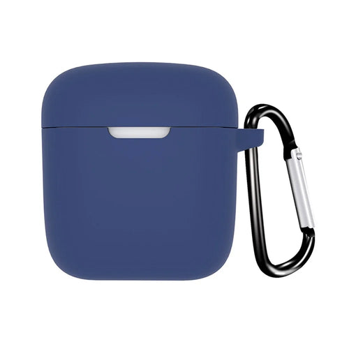 Anti-scratch Silicone Skin for Boat Airdopes 131 Protective Cover Bluetooth-compatible Earbuds Case with Anti-Loss Buckle - Dark Blue - 1