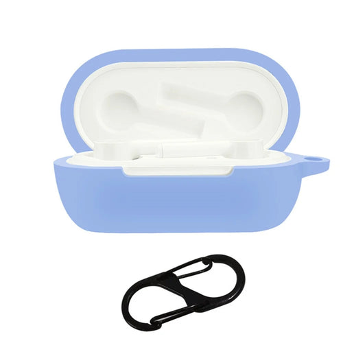 For OnePlus Buds Z Protective Silicone Case Cover Soft Skin Dust-Proof Earphone Sleeve with Anti-lost Buckle - Sky Blue - 1