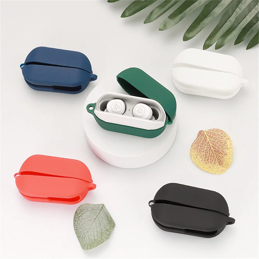 For JLab Audio Go Air True Earphone Shockproof Cover Anti-scratch Protective Sleeve Washable Shell - Blackish Green - 3