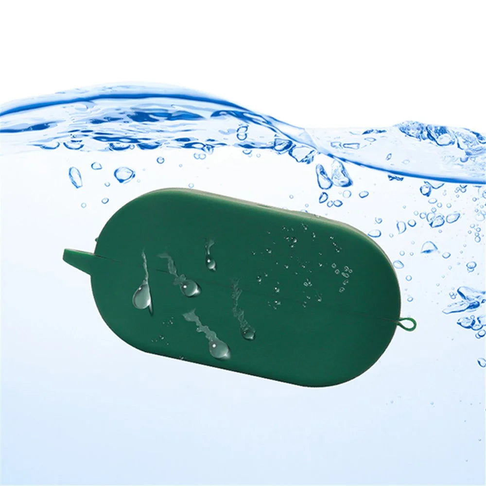 For JLab Audio Go Air True Earphone Shockproof Cover Anti-scratch Protective Sleeve Washable Shell - Blackish Green - 4