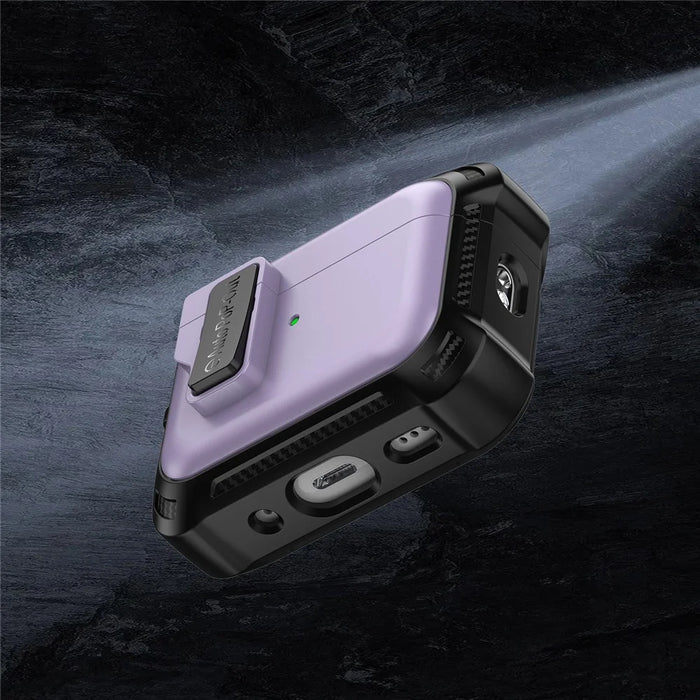 For AirPods Pro 2 Pressing Buckle Design Wireless Earphone Protective Case TPU+PC Anti-drop Cover - Purple - 6