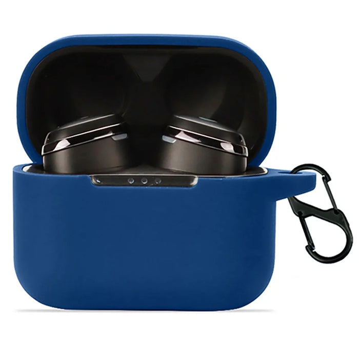For GLIDiC TW-4000s Earphone Charging Bin Sleeve Cover Silicone Case with Buckle - Dark Blue - 3