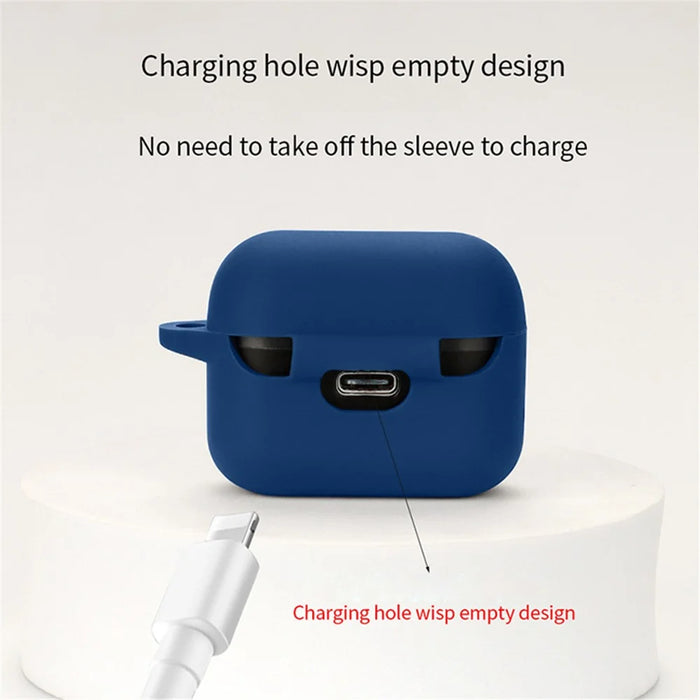 For GLIDiC TW-4000s Earphone Charging Bin Sleeve Cover Silicone Case with Buckle - Dark Blue - 7