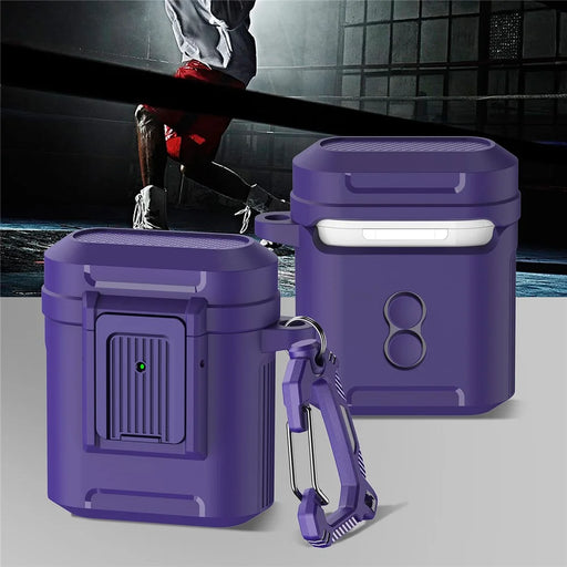 For Apple AirPods with Charging Case (2016) / (2019)  / AirPods with Wireless Charging Case (2019) ) Earphone Case Earbud TPU+PC Cover - Purple - 2