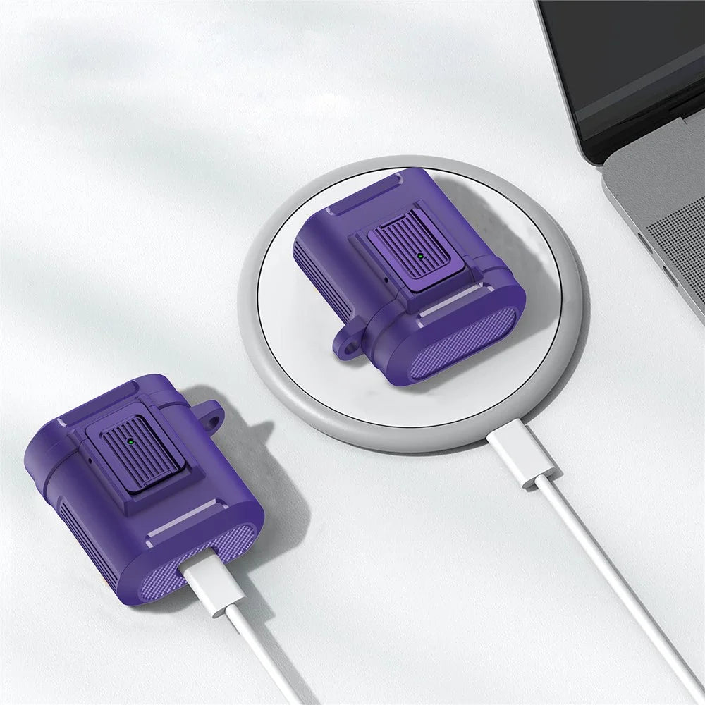 For Apple AirPods with Charging Case (2016) / (2019)  / AirPods with Wireless Charging Case (2019) ) Earphone Case Earbud TPU+PC Cover - Purple - 4