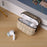 For AirPods Pro (Gen 2) (USB-C) / Pro 2 Woven Texture PU Leather + PC Drop-proof Case Bluetooth-compatible Earphone Protective Cover - Burlap Gray - 7