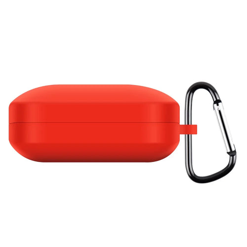 For OnePlus Buds Pro 2 TWS Earphone Anti-drop Silicone Protective Cover with Anti-lost Buckle - Red - 1