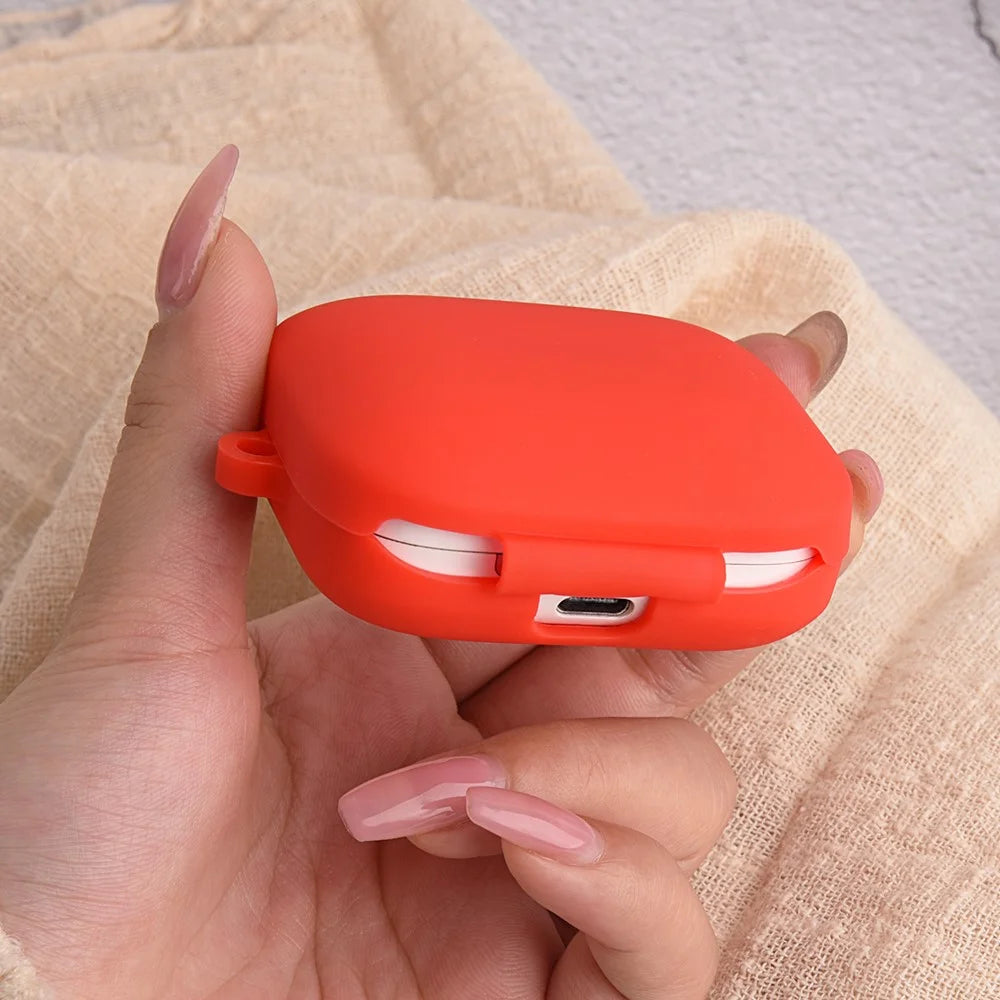 For OnePlus Buds Pro 2 TWS Earphone Anti-drop Silicone Protective Cover with Anti-lost Buckle - Red - 3