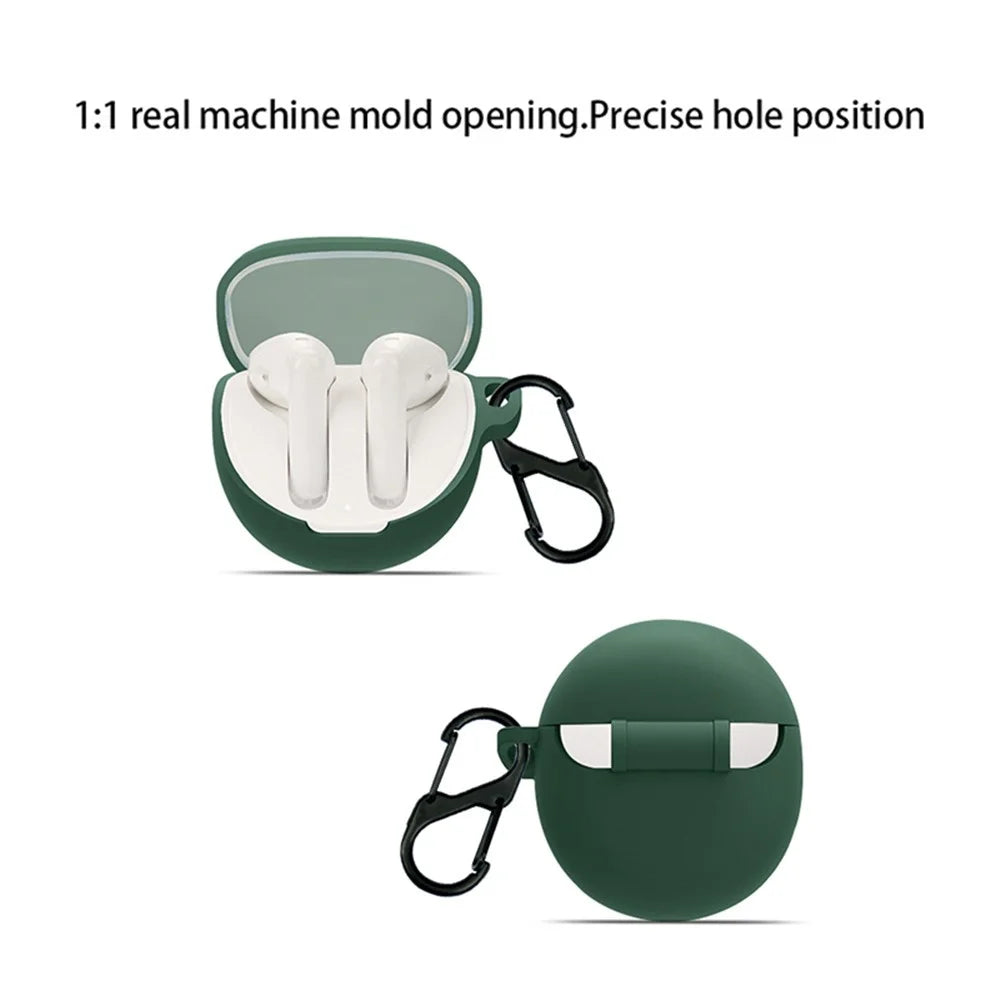 For OPPO ENCO Air3 TWS Earphone Charging Case Sleeve Cover Silicone Case with Buckle - Blackish Green - 3