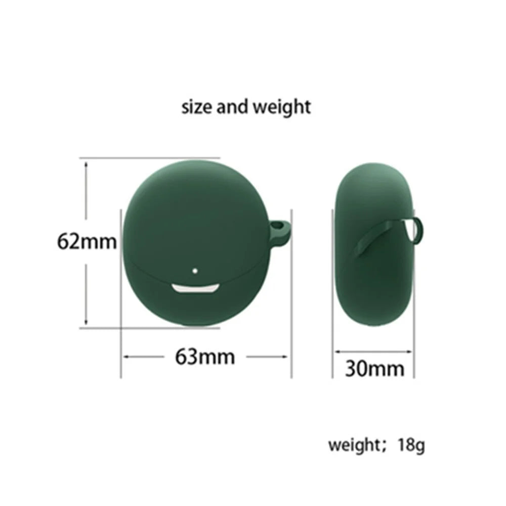 For OPPO ENCO Air3 TWS Earphone Charging Case Sleeve Cover Silicone Case with Buckle - Blackish Green - 7