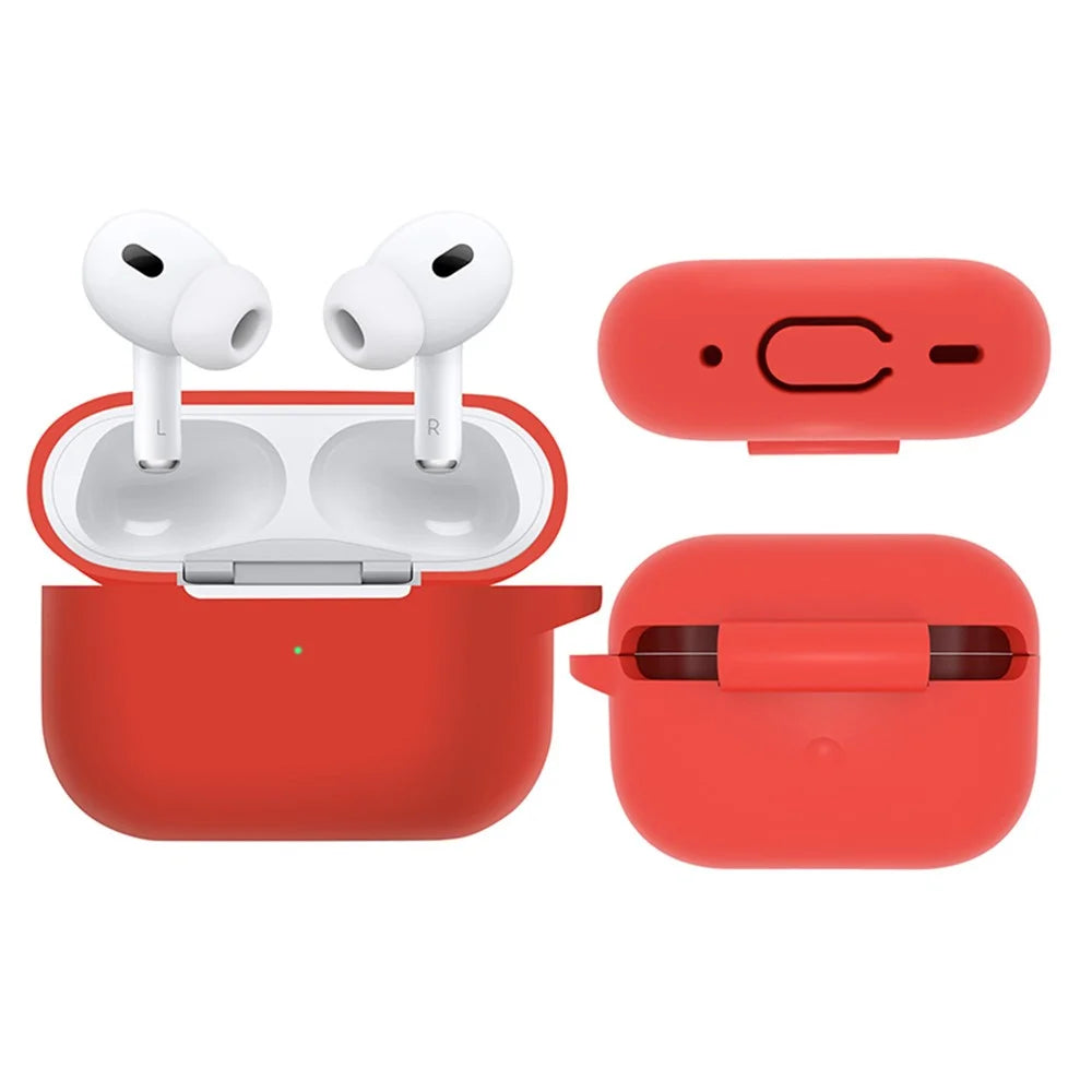 8 in 1 Portable Storage Bag Set for AirPods Pro 2 Silicone Case with Strap / Neck Strap / Cleaning Brush - Red - 2