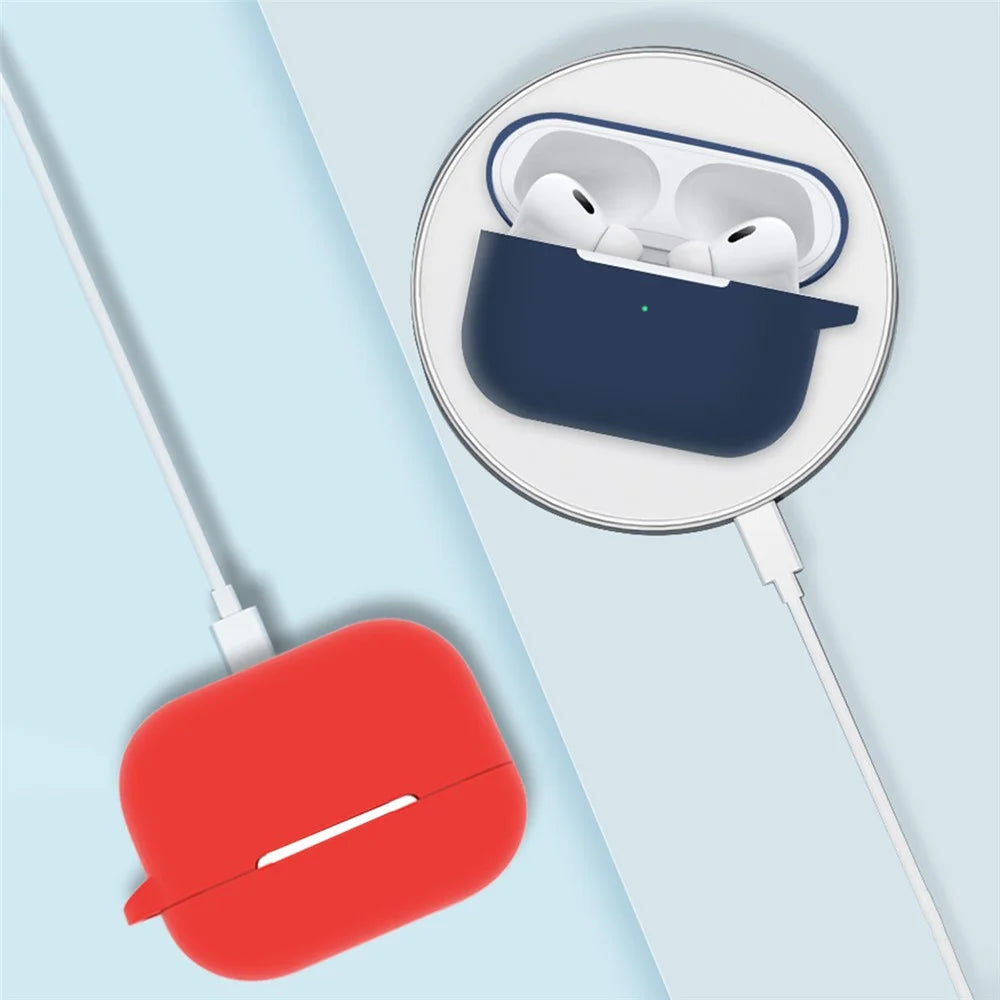 8 in 1 Portable Storage Bag Set for AirPods Pro 2 Silicone Case with Strap / Neck Strap / Cleaning Brush - Red - 4