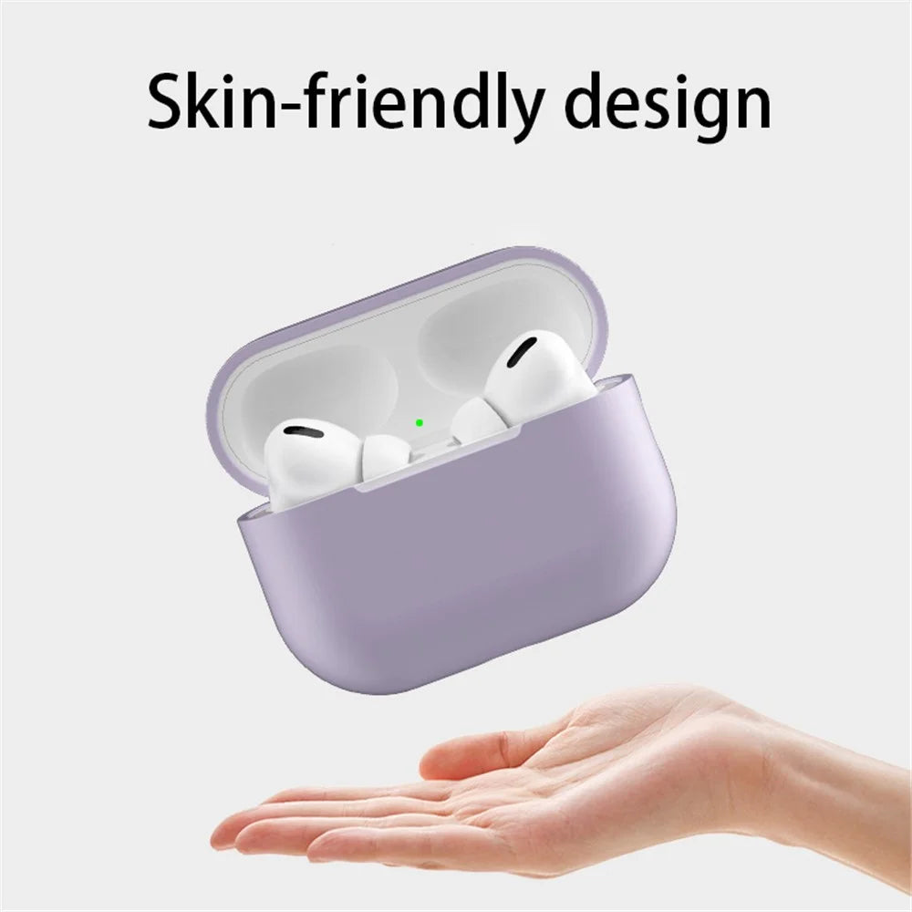 Shockproof Case for AirPods Pro 2 / Pro Silicone Case Bluetooth-compatible Headset Cover with Strap - Light Purple - 2