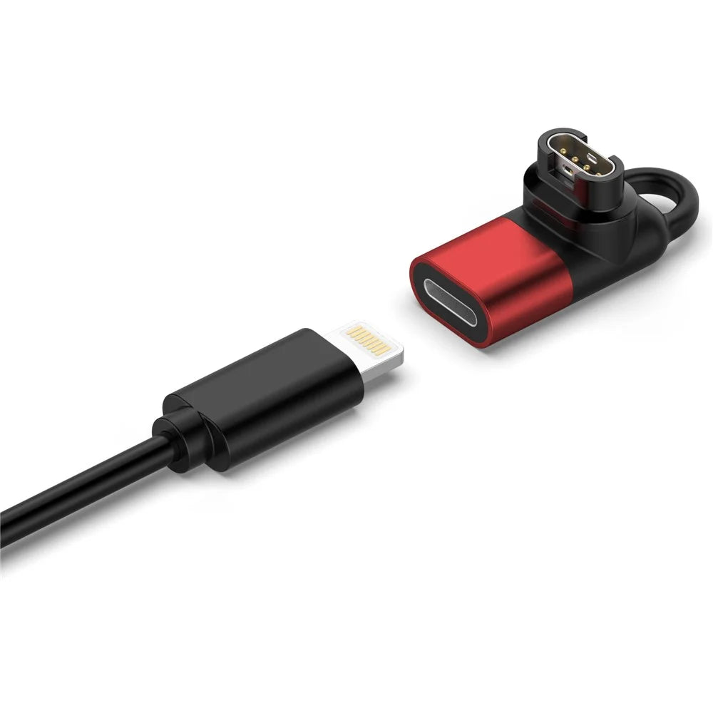 For Garmin Forerunner 265 / 265S / 965 Smart Watch Charging Adapter 8 Pin to Garmin Female Portable Connector - Red - 3