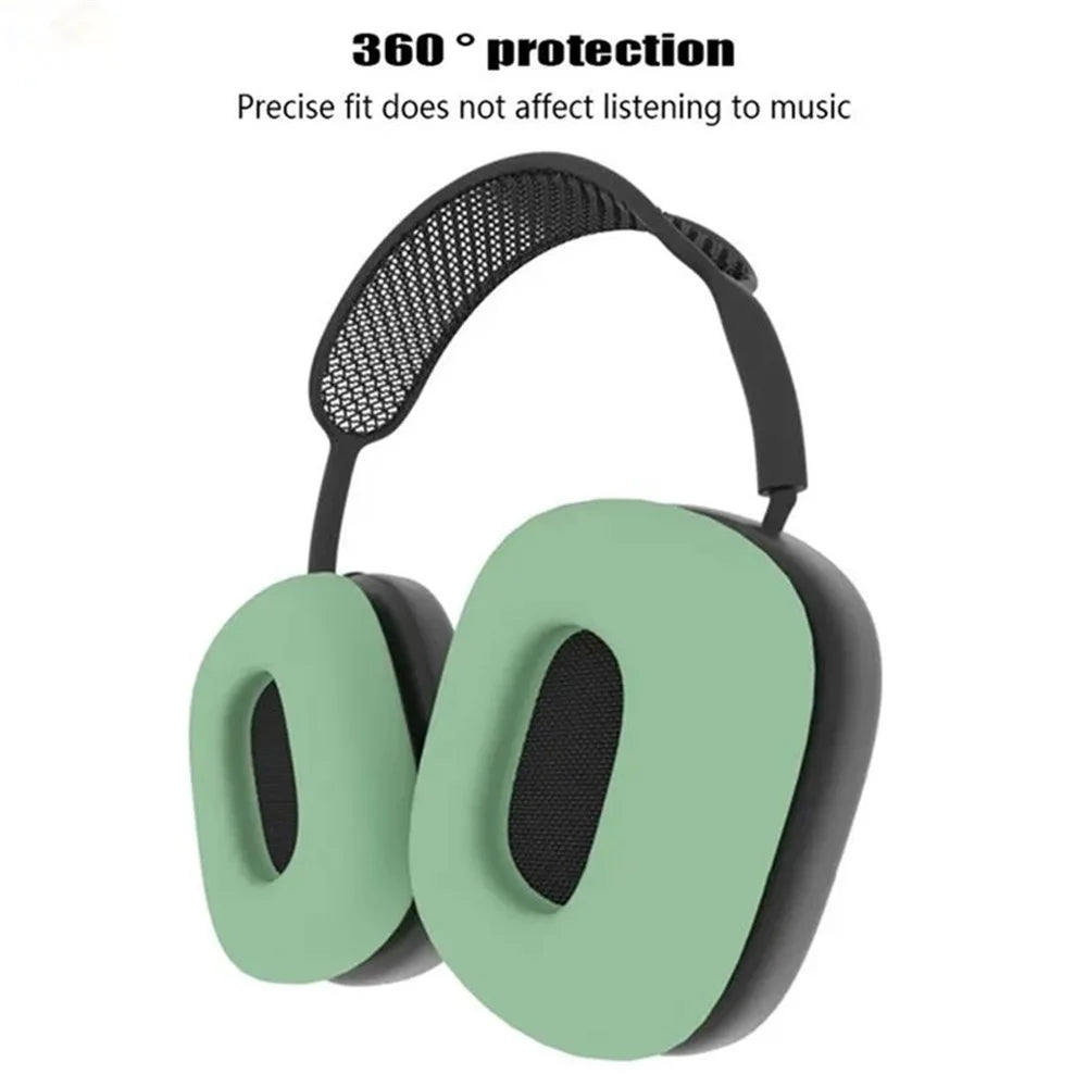 1 Pair for AirPods Max with USB-C / Max Headphone Silicone Ear Cap Cover Earpad Protective Shell - Matcha Green - 2
