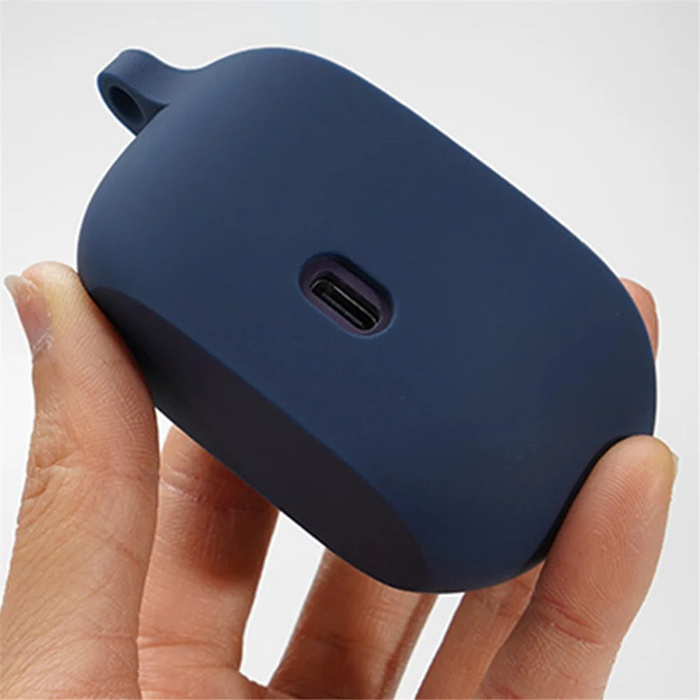 For JBL Wave 100TWS Bluetooth-compatible Earphone Protective Cover Anti-drop Silicone Case without Lid - Midnight Blue - 3